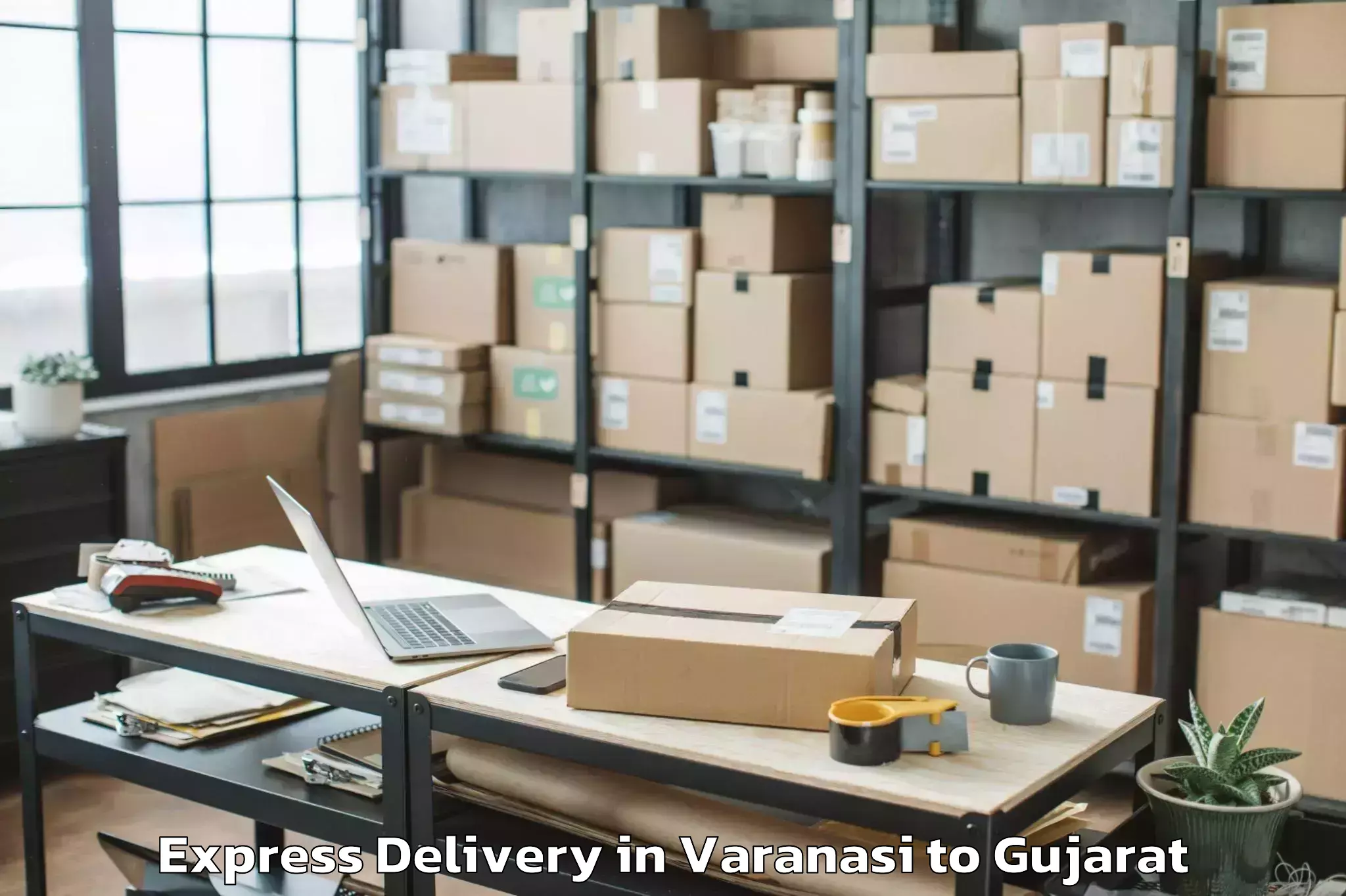 Top Varanasi to Khambhat Express Delivery Available